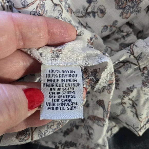 Anthropologie Ranna Gill | Faye Floral Birds Sleeveless Blouse Sz S - Picture 8 of 9